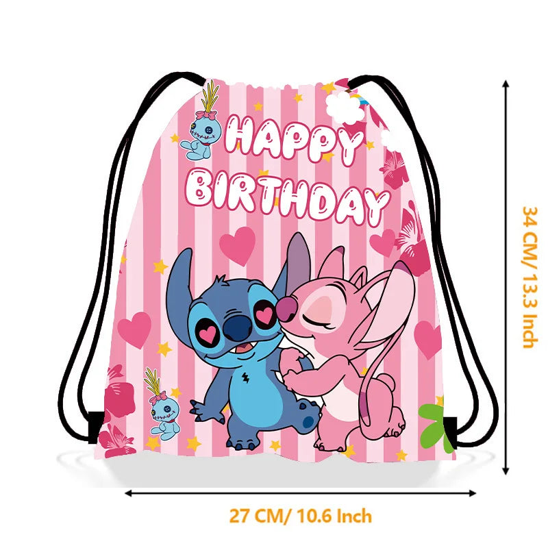 Mochila tipo Saco de Stitch | Bolsa de Regalo para Cumpleaños, Baby Shower y Fiestas Infantiles