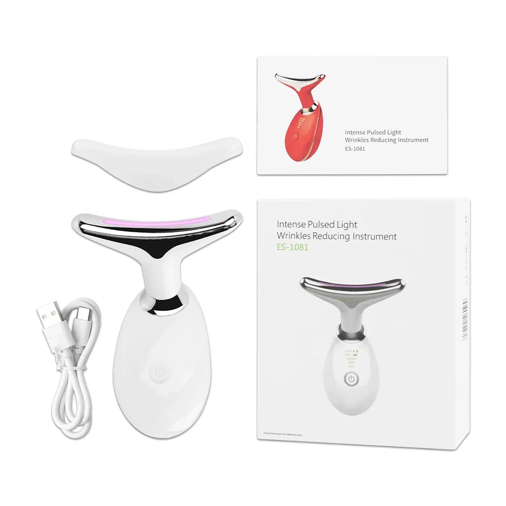 Masajeador Facial 7 en 1 con LED, ION, EMS y Calor – Reafirmante, Antiedad y Limpiador Profundo