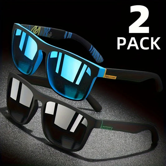2X Gafas de Sol Cuadradas Polarizadas para Hombre – Estilo Moderno y Deportivo