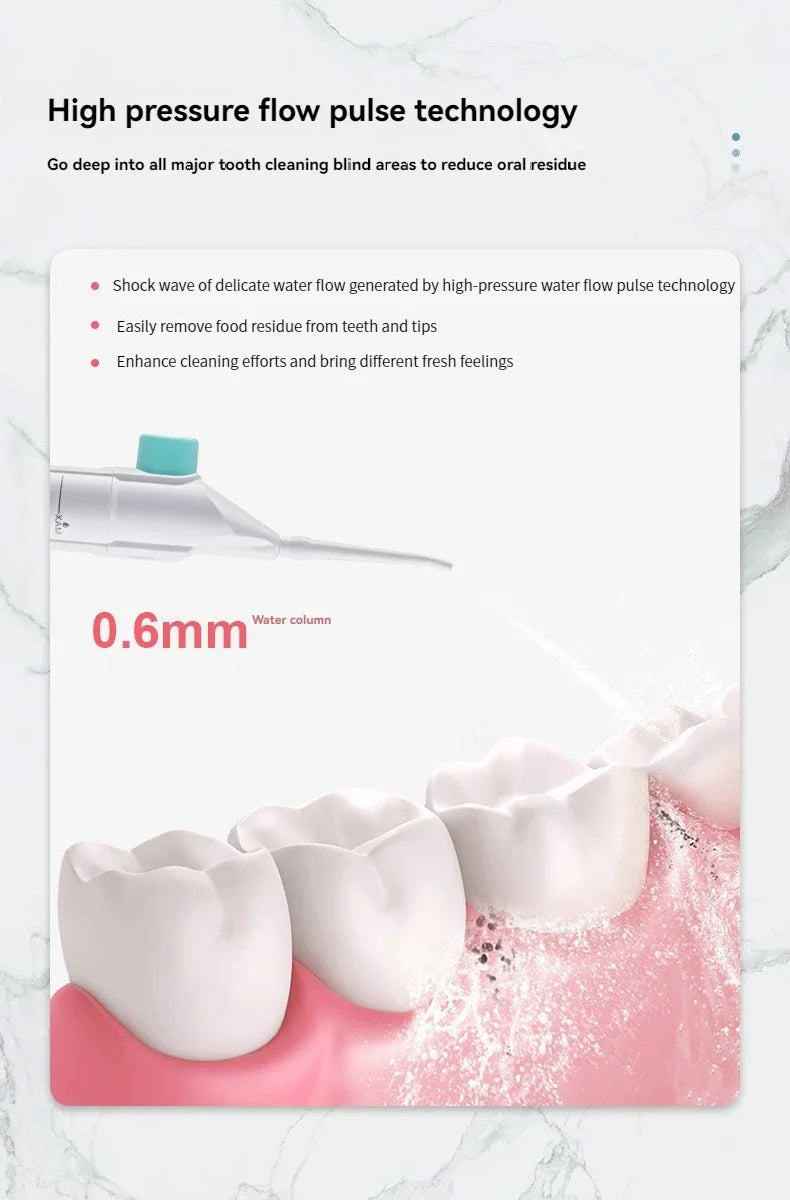 Irrigador Bucal Portátil de Alta Presión – Limpieza Dental Completa