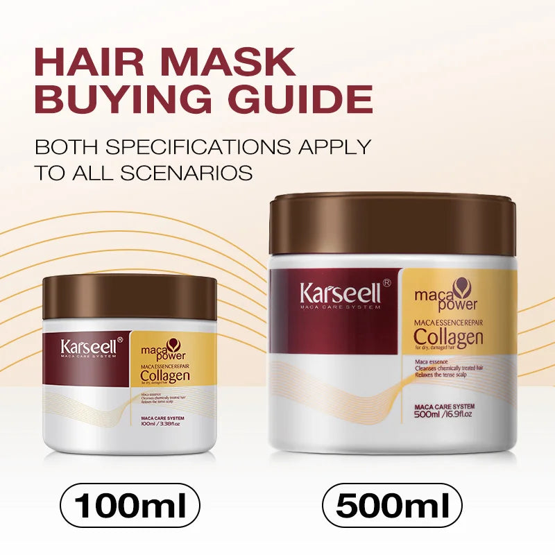Mascarilla Karseell Colágeno & Argán – Reparación Profunda del Cabello