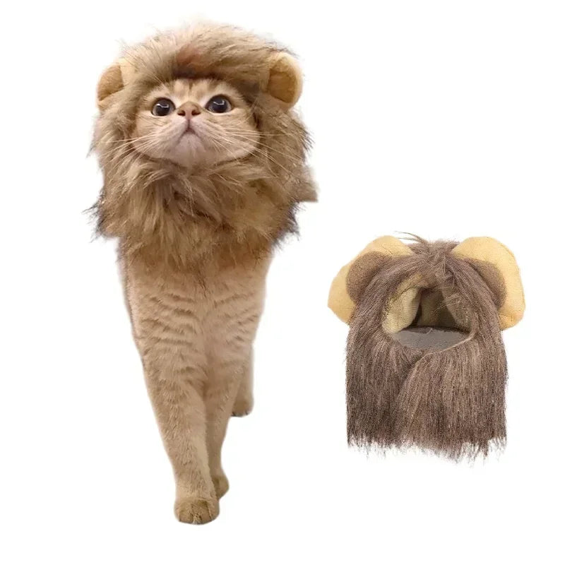 Disfraz de León para Gato o Perro – Sombrero de Peluche Cosplay
