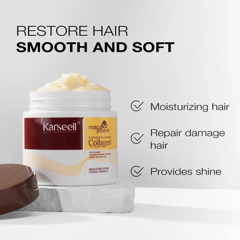 Mascarilla Karseell Colágeno & Argán – Reparación Profunda del Cabello