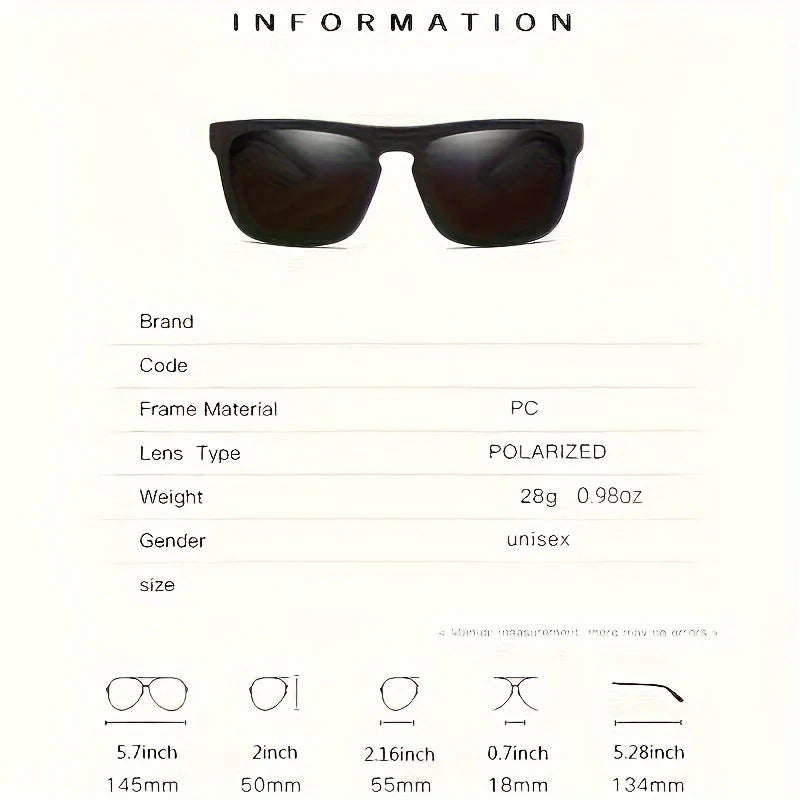 2X Gafas de Sol Cuadradas Polarizadas para Hombre – Estilo Moderno y Deportivo