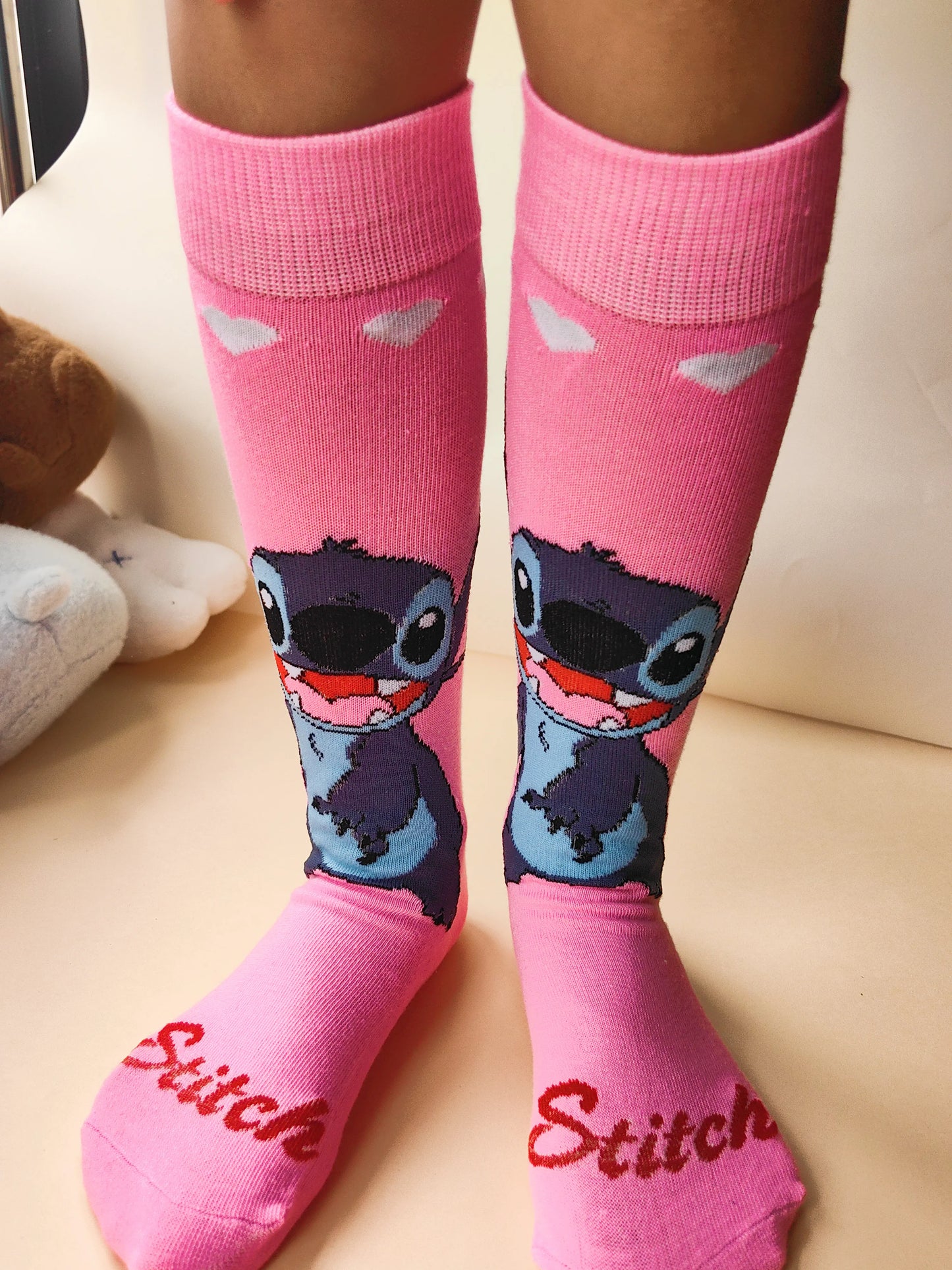 Calcetas largas de Stitch – Unisex, estilo kawaii, talla 37-45