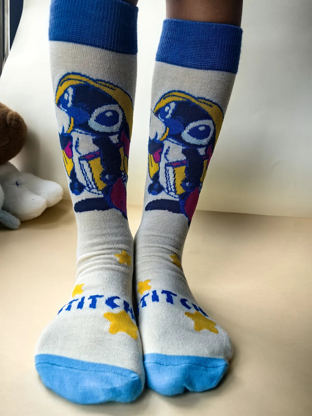 Calcetas largas de Stitch – Unisex, estilo kawaii, talla 37-45