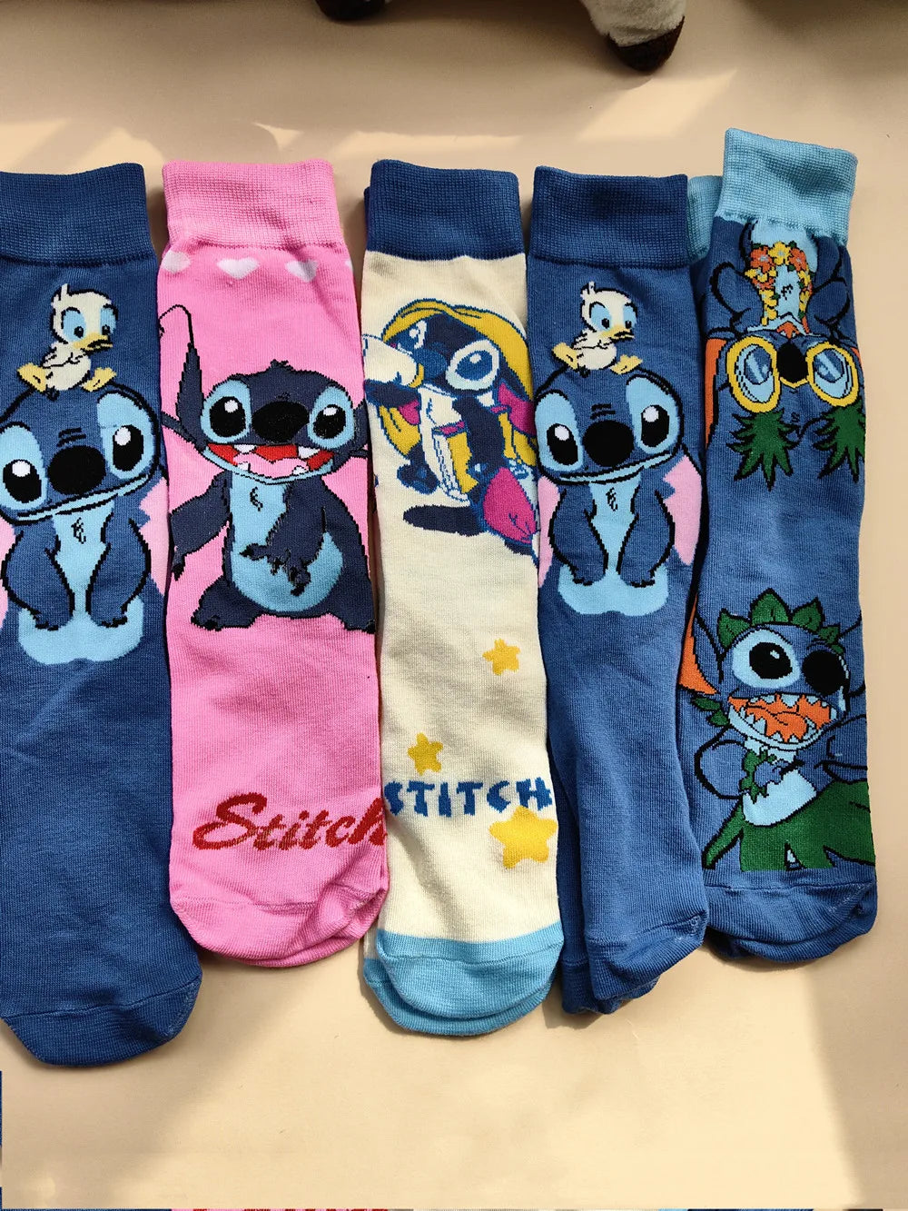Calcetas largas de Stitch – Unisex, estilo kawaii, talla 37-45