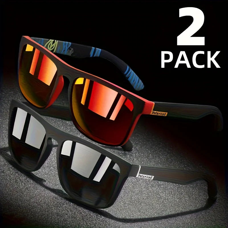 2X Gafas de Sol Cuadradas Polarizadas para Hombre – Estilo Moderno y Deportivo