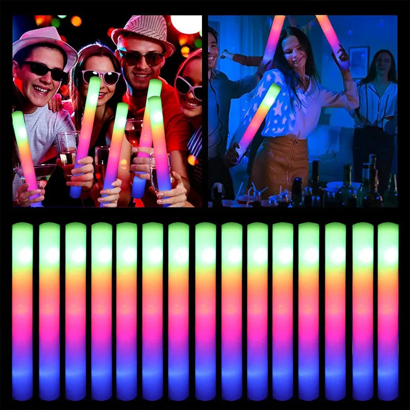 Bastones de Espuma LED Multicolor – Luminosa Diversión para Fiestas y Eventos