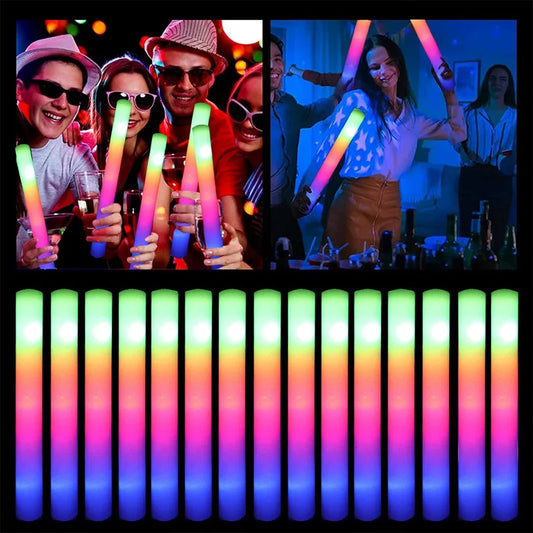 Bastones de Espuma LED Multicolor – Luminosa Diversión para Fiestas y Eventos