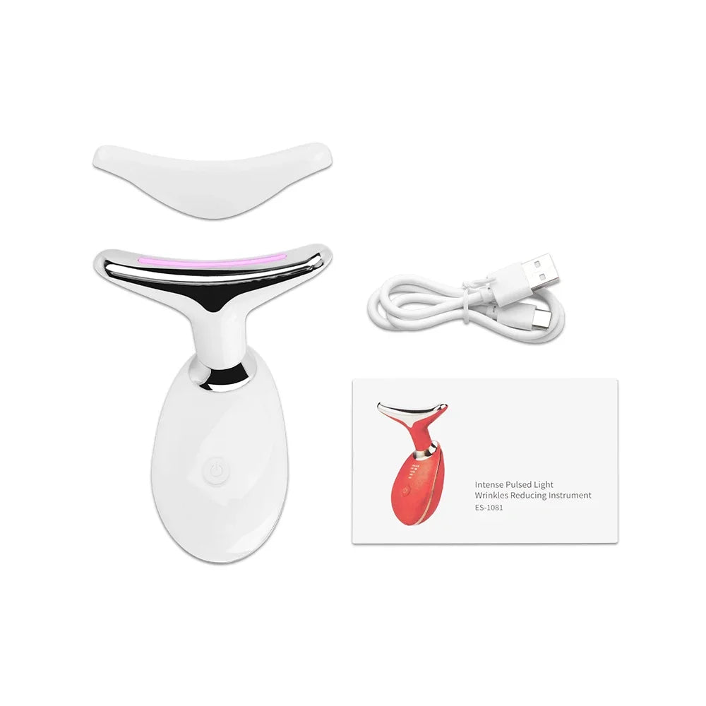 Masajeador Facial 7 en 1 con LED, ION, EMS y Calor – Reafirmante, Antiedad y Limpiador Profundo