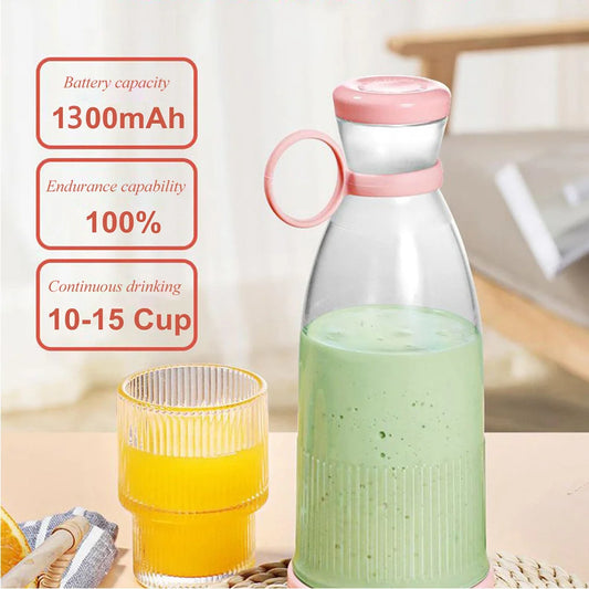 Mini Licuadora Eléctrica Portátil USB – Recargable para Jugos y Smoothies