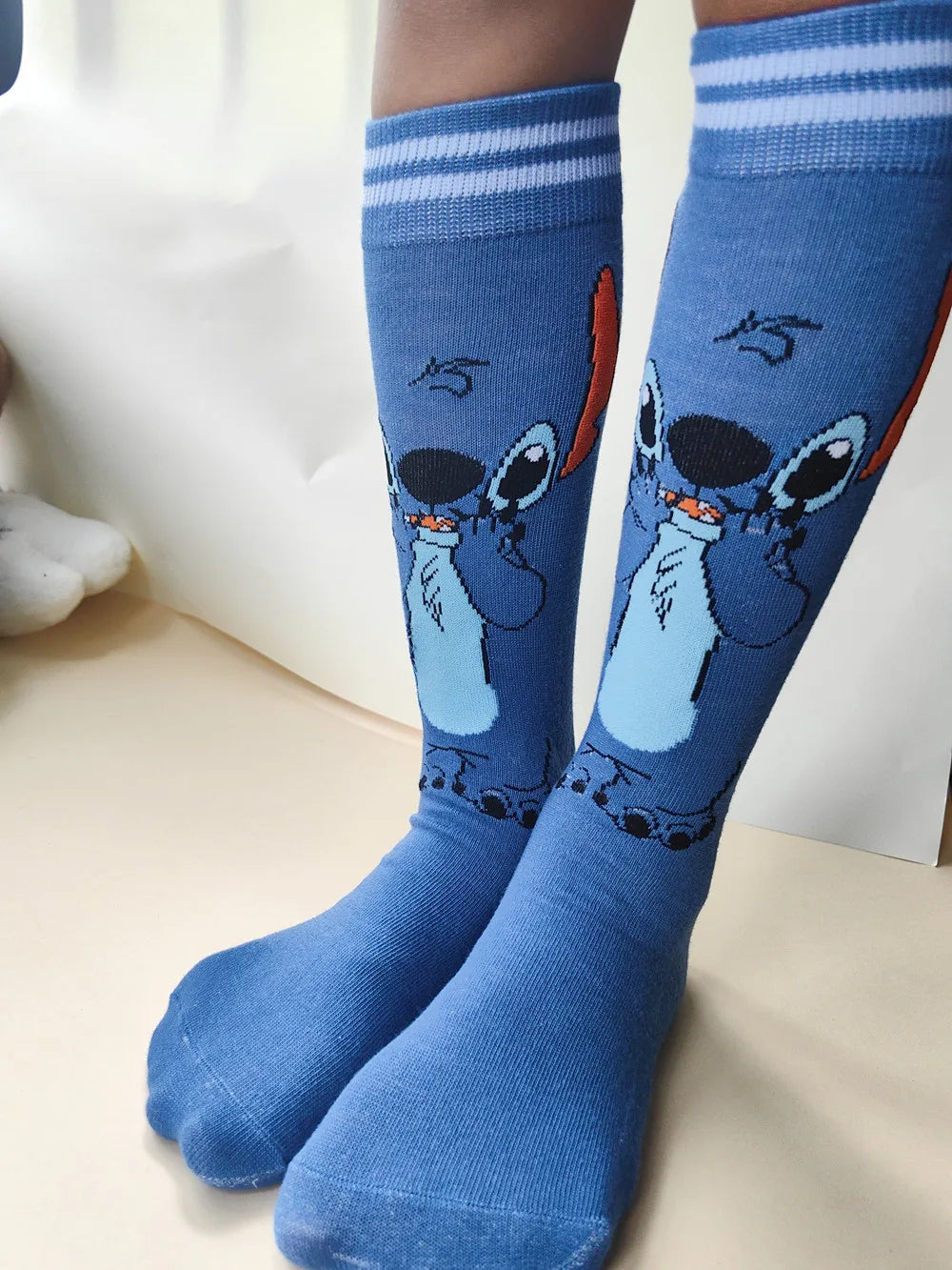 Calcetas largas de Stitch – Unisex, estilo kawaii, talla 37-45