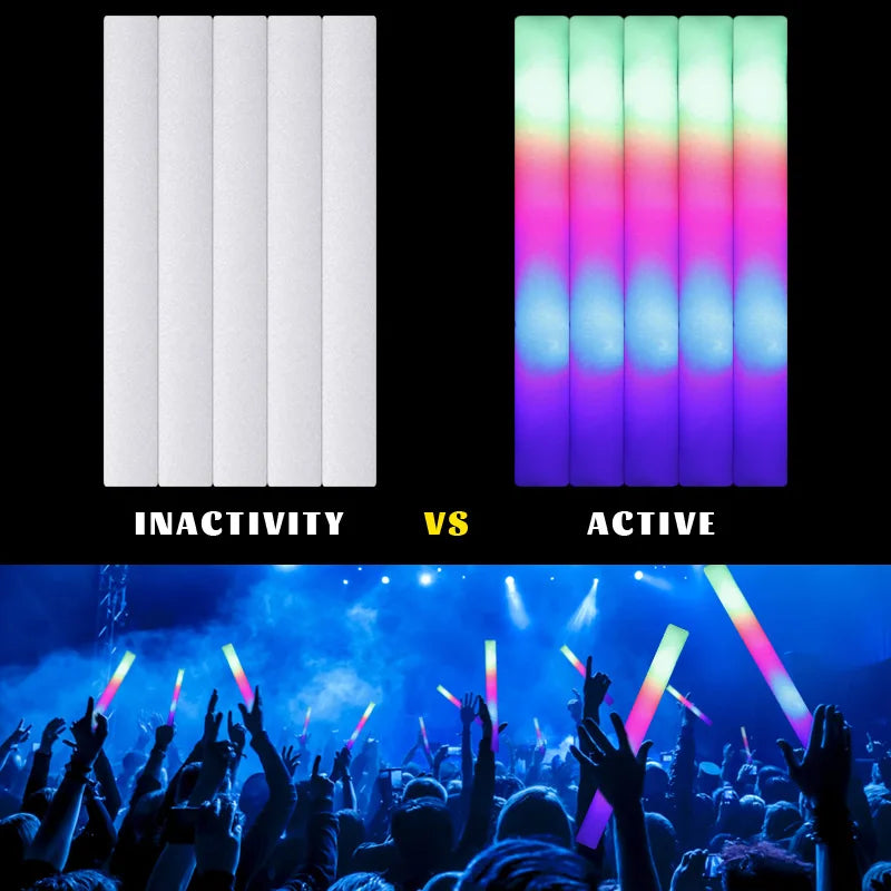 Bastones de Espuma LED Multicolor – Luminosa Diversión para Fiestas y Eventos