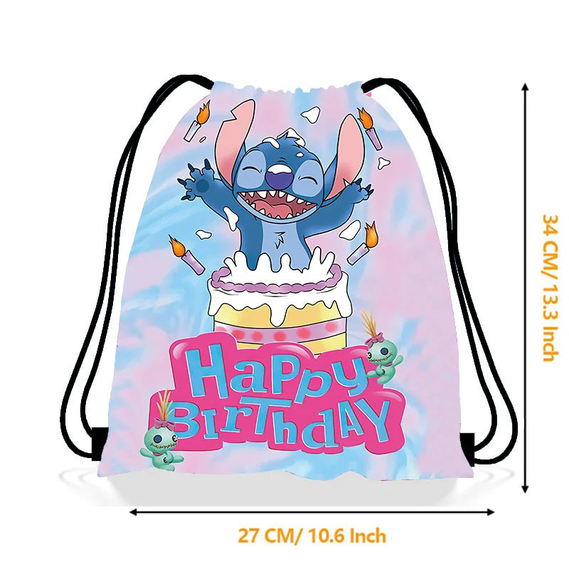 Mochila tipo Saco de Stitch | Bolsa de Regalo para Cumpleaños, Baby Shower y Fiestas Infantiles