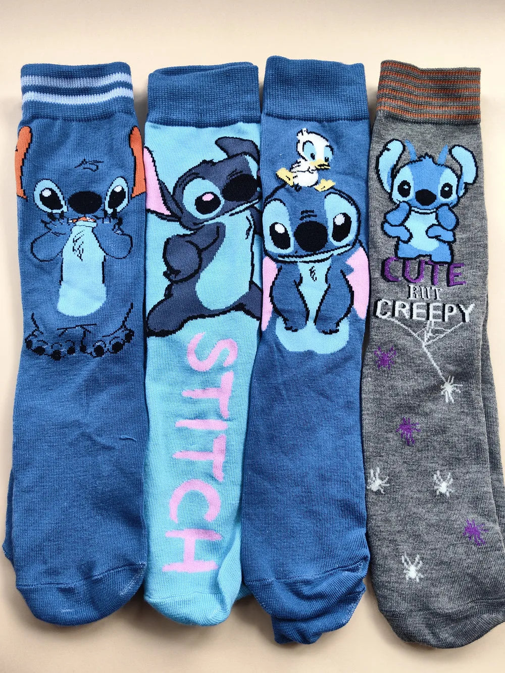 Calcetas largas de Stitch – Unisex, estilo kawaii, talla 37-45
