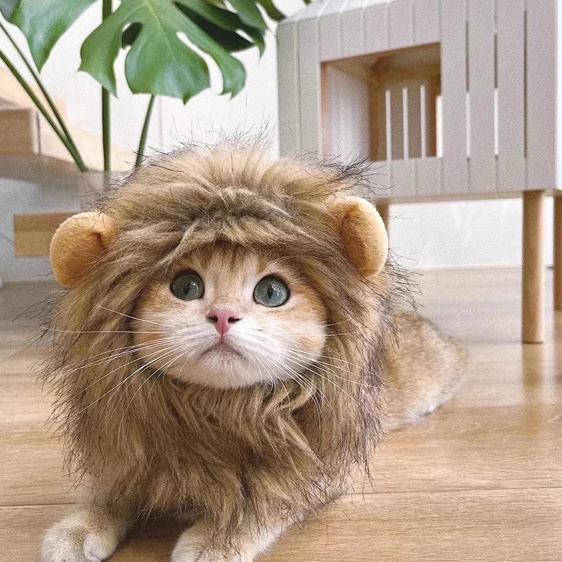 Disfraz de León para Gato o Perro – Sombrero de Peluche Cosplay