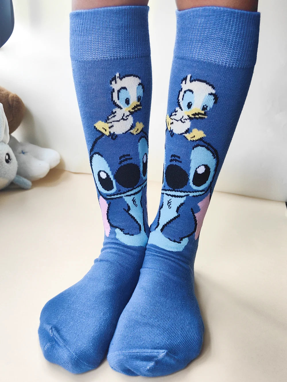 Calcetas largas de Stitch – Unisex, estilo kawaii, talla 37-45
