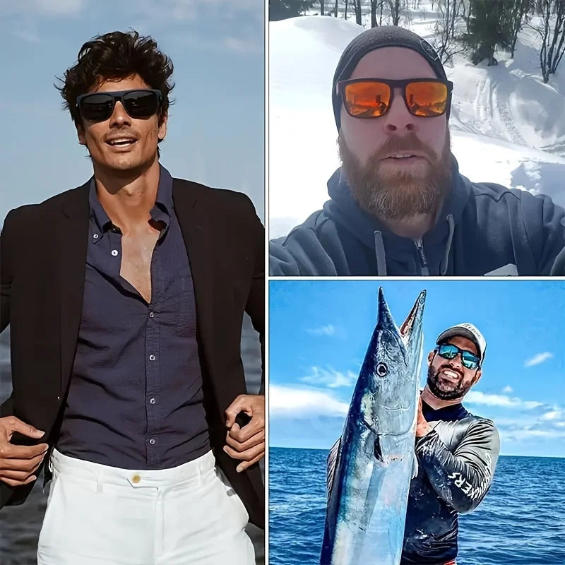 2X Gafas de Sol Cuadradas Polarizadas para Hombre – Estilo Moderno y Deportivo