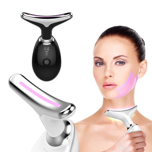 Masajeador Facial 7 en 1 con LED, ION, EMS y Calor – Reafirmante, Antiedad y Limpiador Profundo